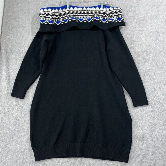 NEW Lauren Ralph Lauren Women's 3X Plus Off-The-Shoulder Fair Isle Sweater Dress - Picture 3 of 10
